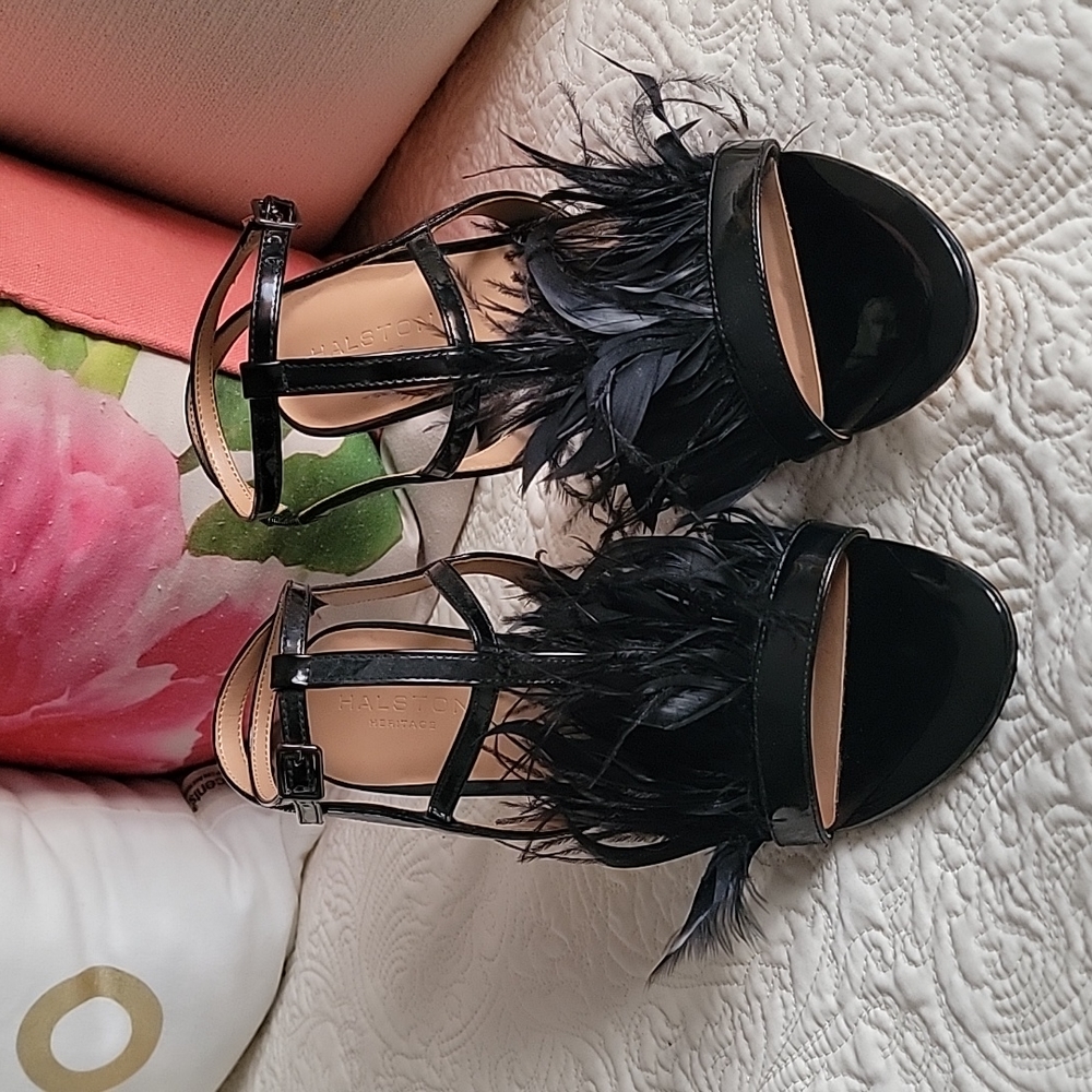 Black Patent Leather NWOT sandals heels